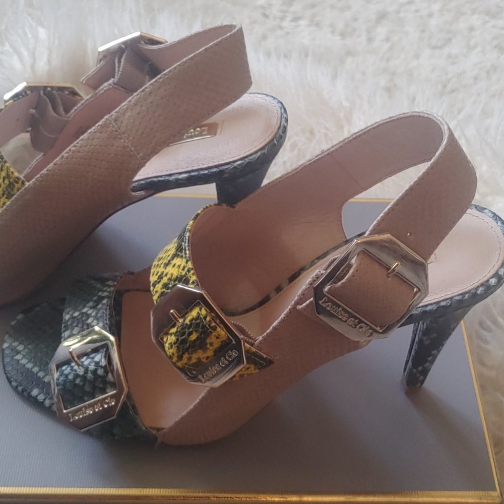 Multi Color Snake Print Heels - Picture 2 of 5
